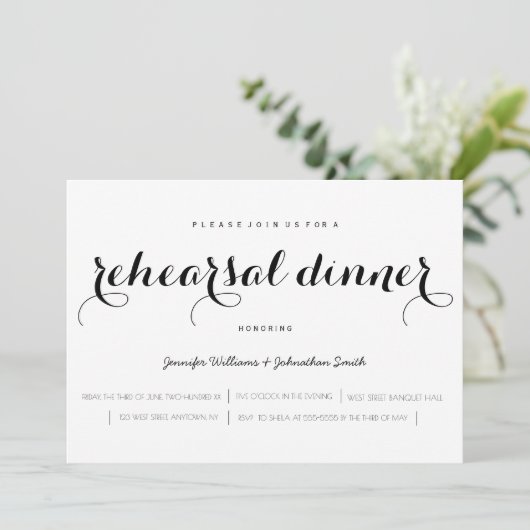 Einladungen zur Probe von eleganten Skripten (Stehend Vorderseite)