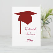Einladungen zur Red Graduation Cap und Tassel (Stehend Vorderseite)