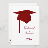 Einladungen zur Red Graduation Cap und Tassel (Vorne/Hinten)