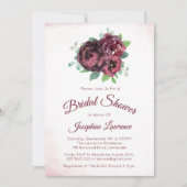 Einladungen zur Rose Burgund Bloral Bridal (Vorderseite)