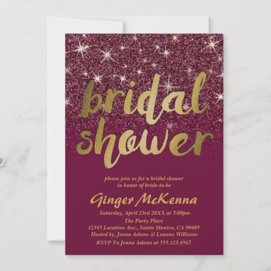 Einladungen zur Ruby Bridal Dusche (Vorderseite)