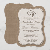 Einladungen zur Rustic Burlap Graduation Party (Vorne/Hinten)