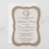 Einladungen zur Rustic Burlap Graduation Party (Vorderseite)