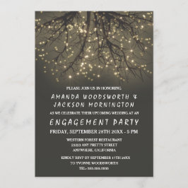 Einladungen zur Rustikal Lighted Tree Engagement P