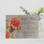 Einladungen zur Rustikalen Peony Bridal (Stehend Vorderseite)