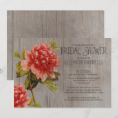 Einladungen zur Rustikalen Peony Bridal (Vorne/Hinten)