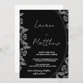 Einladungen zur Schwarz-weißen Kunsthochzeit (Vorne/Hinten)