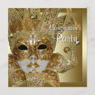 Einladungen zur schwarzen Gold-Maskenparty