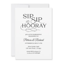 Einladungen zur "Sip Sip Hooray Engagement Party"