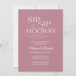 Einladungen zur "Sip Sip Hooray Engagement Party"