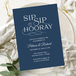 Einladungen zur "Sip Sip Hooray Engagement Party"