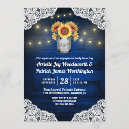 Einladungen zur Sunflower Mason Jar Engagement Par