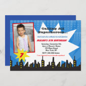 Einladungen zur Superhero Birthday Party (Vorne/Hinten)