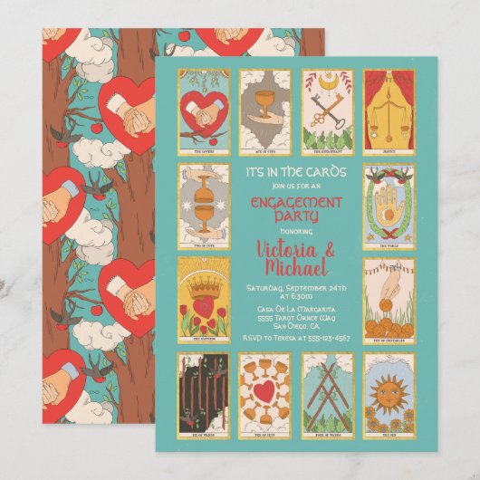 Einladungen zur Tarot Card-Gruppe (Vorne/Hinten)