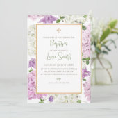 Einladungen zur Tauffeier für Girls Christening (Stehend Vorderseite)