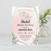Einladungen zur Tea Bridal Dusche (Stehend Vorderseite)