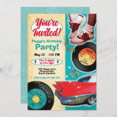 Einladungen zur Themenparty der 50er Jahre 2 (Vorne/Hinten)