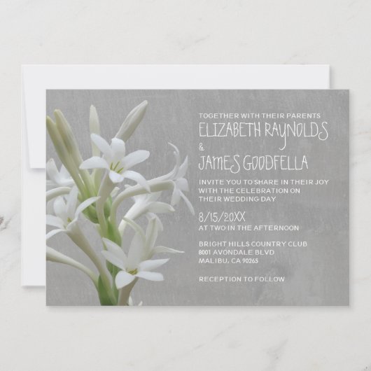Einladungen zur Tuberose Hochzeit (Vorderseite)