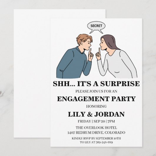 Einladungen zur Überraschungsparty (Vorne/Hinten)