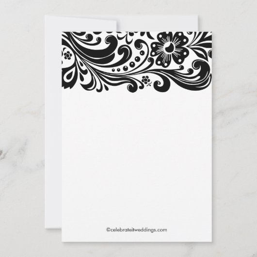 Einladungen zur Verlobung von Blumendruck-Wirbel (Rückseite)
