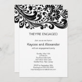 Einladungen zur Verlobung von Blumendruck-Wirbel (Vorne/Hinten)