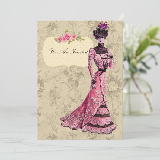 Einladungen zur Viktorianischen Hochzeit (Stehend Vorderseite)