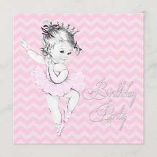 Einladungen zur Vintage-Pink-Ballerina-Geburtstags