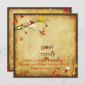 Einladungen zur Vintagen Hochzeit im Herbst/Blätte (Vorne/Hinten)