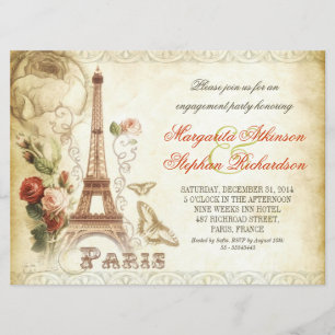 Einladungen zur Vintagen PARIS-Party
