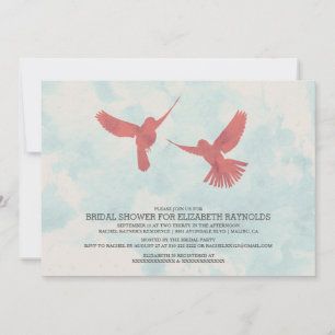 Einladungen zur Vintagen Red Bird Bridal Dusche
