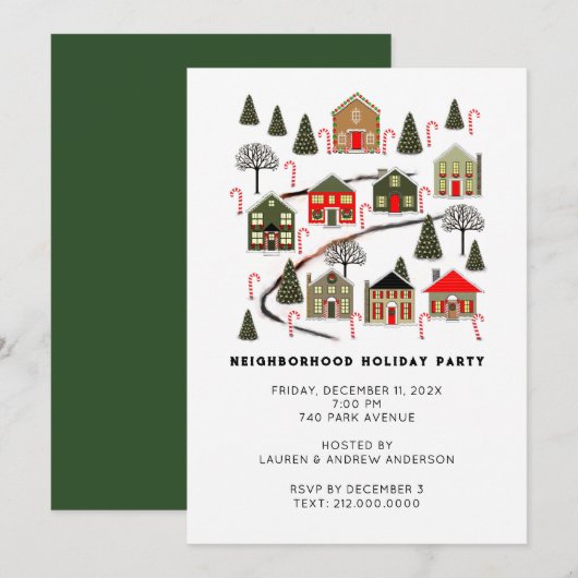 Einladungen zur Weihnachtsfeier (Vorne/Hinten)