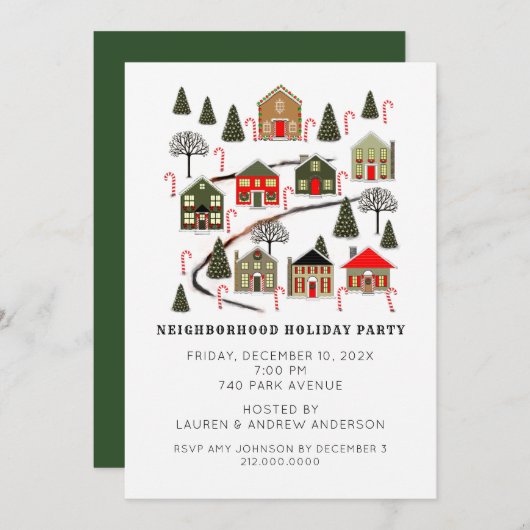 Einladungen zur Weihnachtsfeier (Vorne/Hinten)