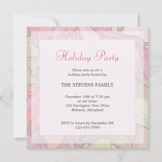 Einladungen zur Weihnachtsfeier in Poinsettia (Vorderseite)