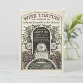 Einladungen zur Weinprobe (Vintag) v.3 (Stehend Vorderseite)