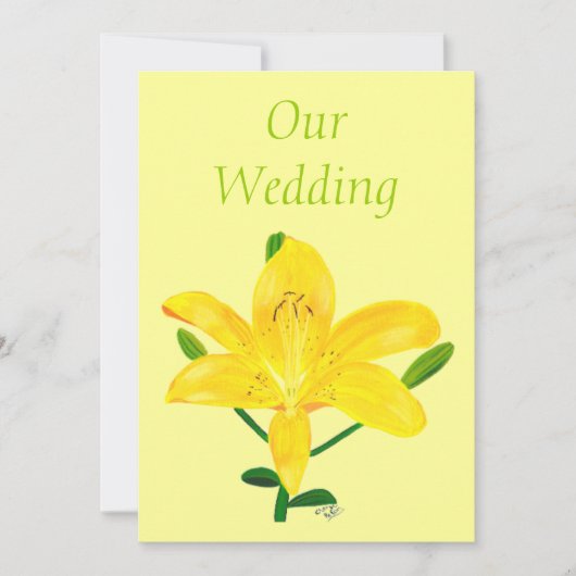 Einladungen zur Yellow Lily Wedding (Vorderseite)