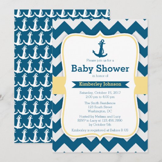 Einladungen zur Zickzack Ankerdusche (Vorne/Hinten)