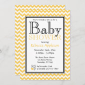 Einladungen zur Zickzack Yellow & White Baby Dusch (Vorne/Hinten)
