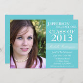 Einladungen zur Zwei-Ton-Graduation (Aquamarin) (Vorne/Hinten)