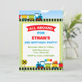 Einladungs-12x18 Foto-Karte des Zuges Geburtstag Einladung (Stehend Vorderseite)