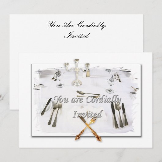 EINLADUNGS-ABENDESSEN-KARTEN EINLADUNG (Vorne/Hinten)