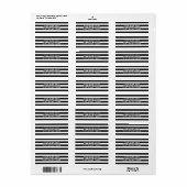 Einladungs-Adressetikett mit schwarzem und weißem (Vorne)