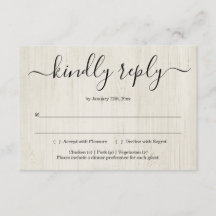 Einladungs-Antwortkarteneinsatz - rustikales Holz