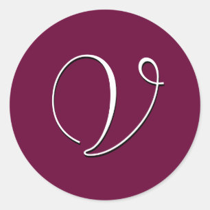 Einladungs-Aufkleber für Monogramm individuell anp Runder Aufkleber