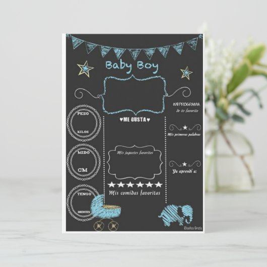 Einladungs-Babydusche Einladung (Stehend Vorderseite)