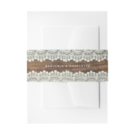 EINLADUNGS BANDEROLE | Rustikale Hochzeit aus Holz (Vorderseite Beispiel)