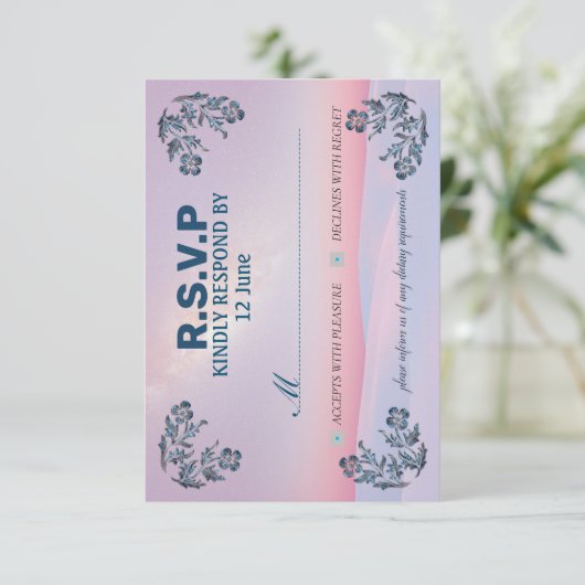 Einladungs-Card-UAWG in den schönsten Farben RSVP Karte (Stehend Vorderseite)