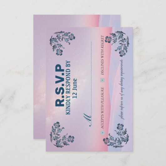 Einladungs-Card-UAWG in den schönsten Farben RSVP Karte (Vorne/Hinten)