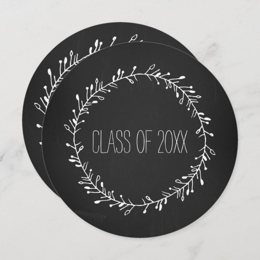 Einladungs-Chalkboard der Round-Graduation Party Einladung (Vorne/Hinten)