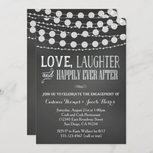 Einladungs-Chalkboard Einladung (Vorne/Hinten)