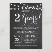 Einladungs-Chalkboard zum zweiten Hochzeitstag